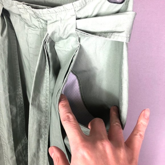 La Vie Rebecca Taylor Sage Green Tie Front Paperbag Waist Pants Size 27 - Picture 5 of 11